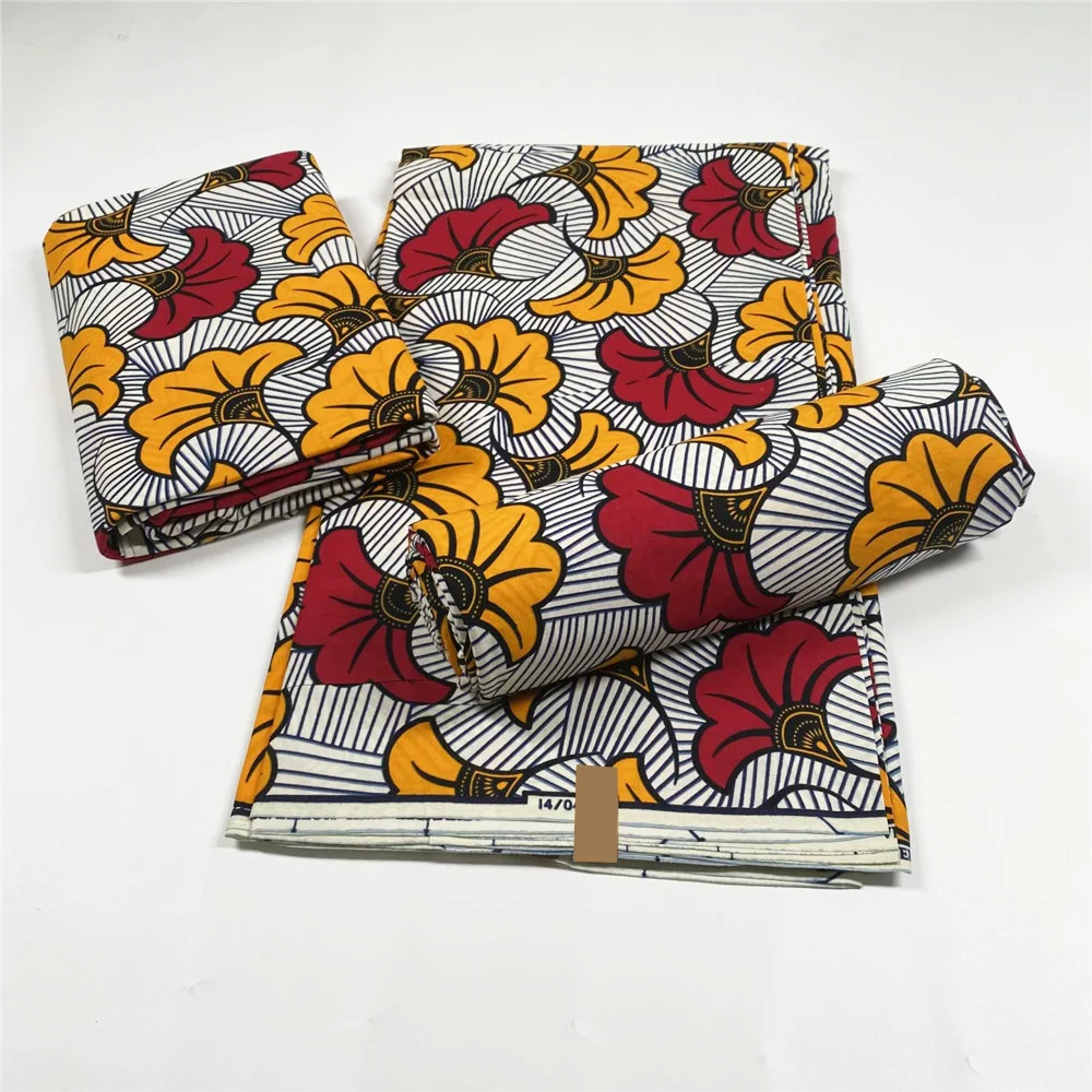 veritable  wax print fabric real wax african wax lace fabric by 6 yards 100% cotton