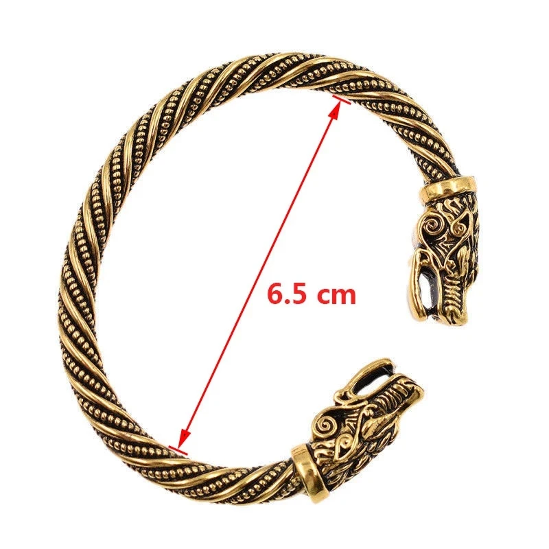 Vintage Silver Color Teen Wolf Bangles Indian Jewelry Viking Bracelet Men Wristband Cuff Bracelets For Women Fashion