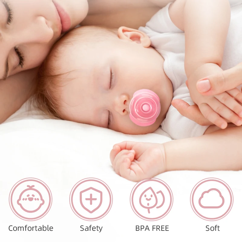 Food Grade Retractable Dummy Pacifiers Baby Pacifier Silicone nipple soother for infant with case box