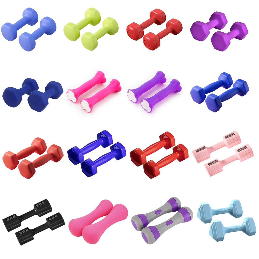 Wholesale Single Neoprene rubber urethane PU Stainless Steel Chrome Plated Vinyl Hex dumbbell- Multiple Hand Weight Color Option