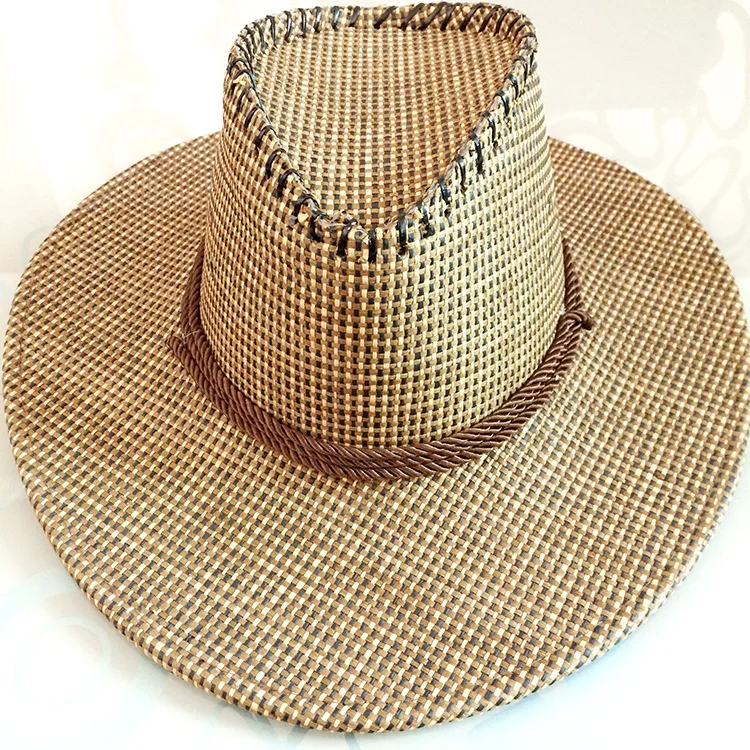 Wholesale Natural Lala Grass Sun Sombreros Wide Brim Lady Logo Beach Summer Custom Women Panama Fedora Straw Bulk Cowboy Hat