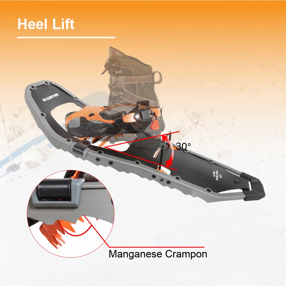 XTAP OEM Wholesale Custom CE HDPE Deck Side Sawtooth Super Easy 1-pulling Binding Snowshoes