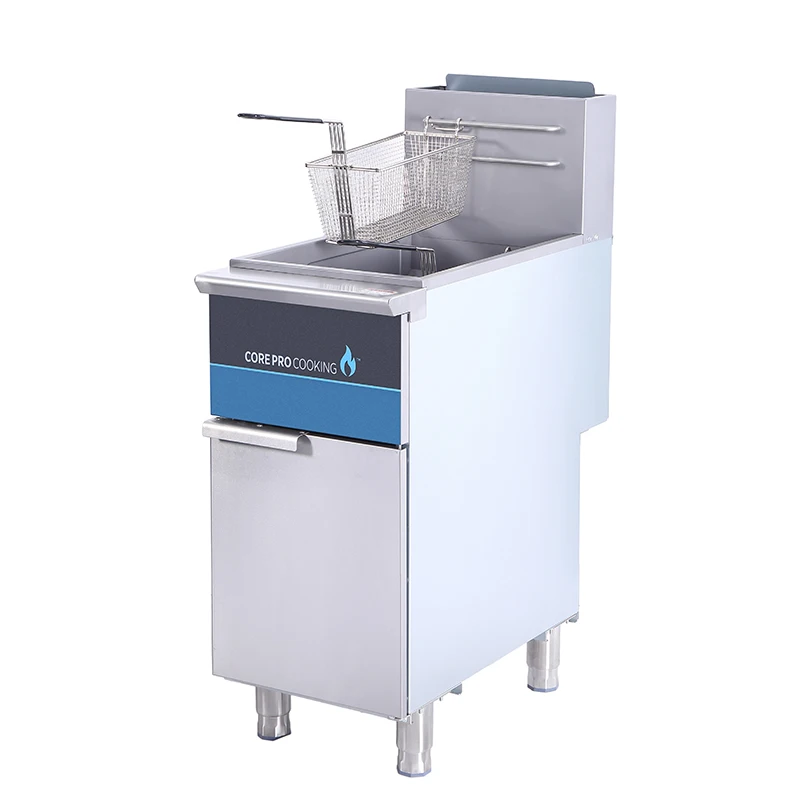 Stainless Steel Commercial Fryer Chicken Potato Chips Gas Deep Fryer with Temperature Control