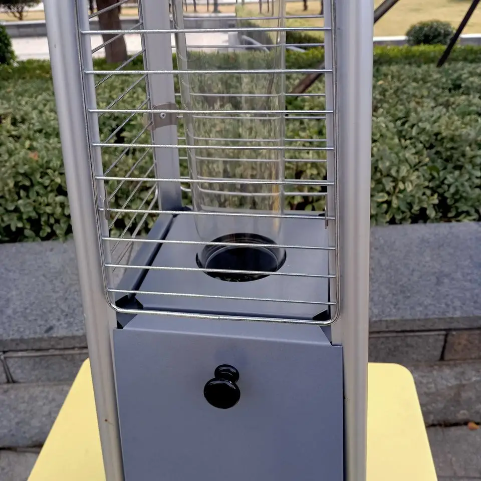 Tabletop Quartz Glass Tube Heater in hammered bronce