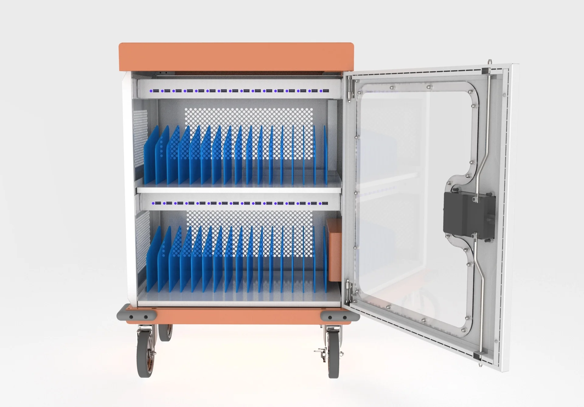 32 Ports USB Charging Cabinet Cart Education Equipment for School for Laptop Tablet Phone Chromebook iPad