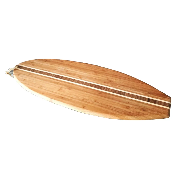 Wholesale Cheese Fruit Serving Board  Surfboard Shaped Bamboo Wood Cutting Board  Charcuterie Serving Board