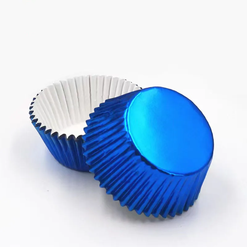 Food Grade Raw Material Aluminum Foil Disposable Muffin Cupcake Liner Baking Paper Cups Heat-Resistance Aluminum Cupcake Liner
