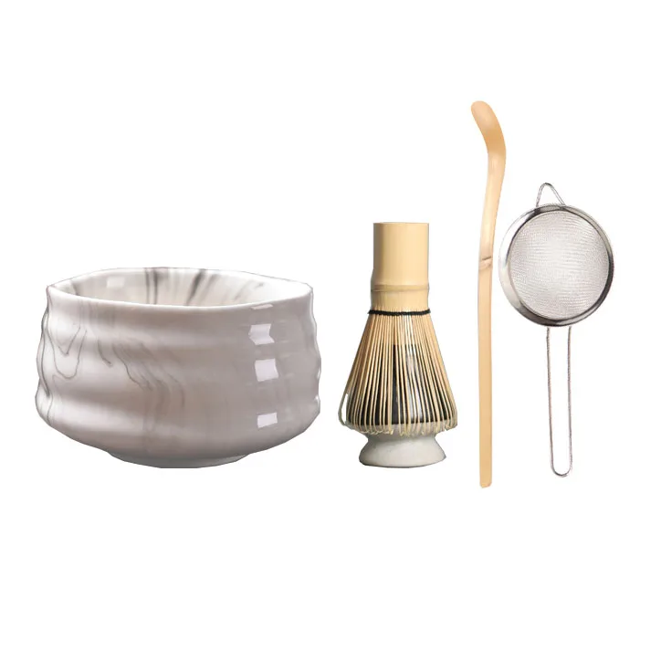 Matcha Gift Set Traditional Ceramic Matcha Bowl and Bamboo Whisk with Customized Logo Matcha Tea Set