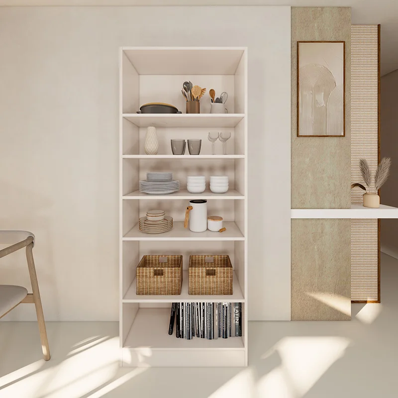 6-Tier Aluminum Bookshelf Cabinet Modern Storage Shelves for Hotel, Living Room & Kitchen Room