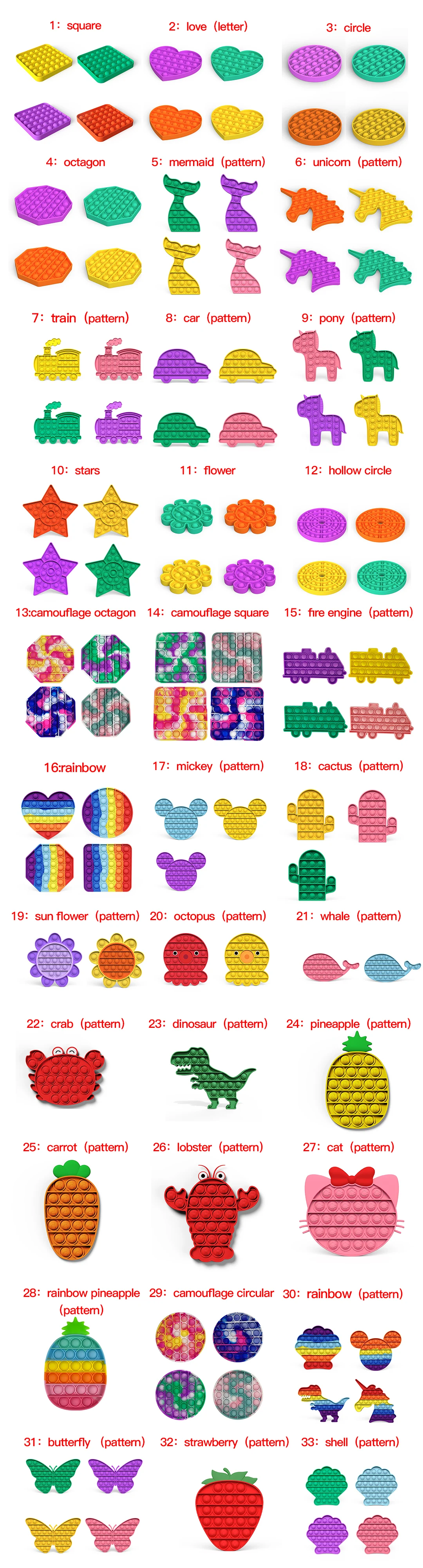 Радужный Единорог Bing Dwe настольная головоломка, игрушки, силиконовая игрушка-антистресс, декомпрессионная игрушка для детей, новые Пузырьковые игрушки