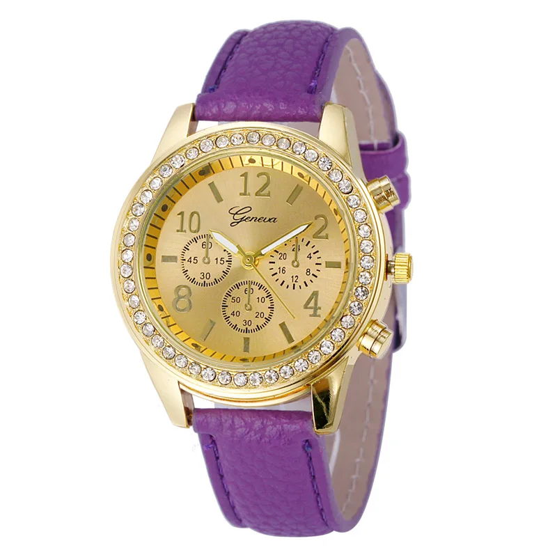 WJ-2781-2 candy colorful Geneva brand with diamonds stylish charming leather women watch
