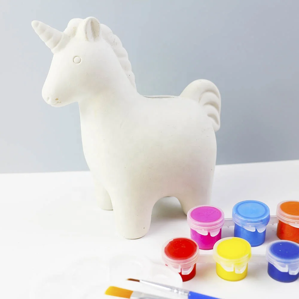 Educational DIY Painting Ceramic Unicorn Saving Bank Paint Your Own For Kids Animal Paint Set