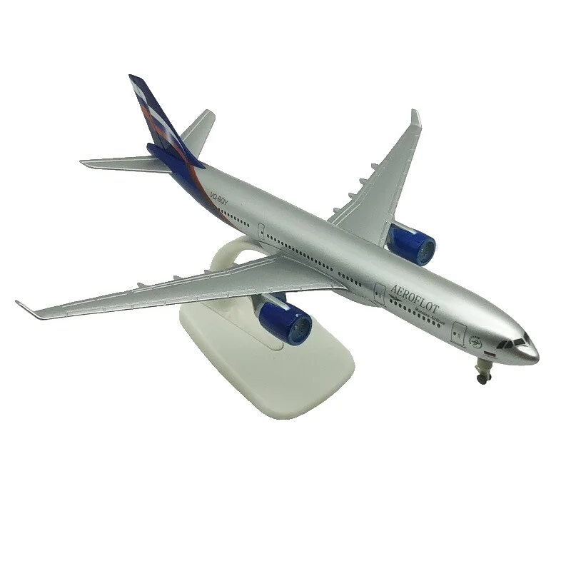 Christmas Gift & Crafts Alloy Material Scale 1:200 20cm Airbus A330 AEROFLOT Airplane Model with Wheels
