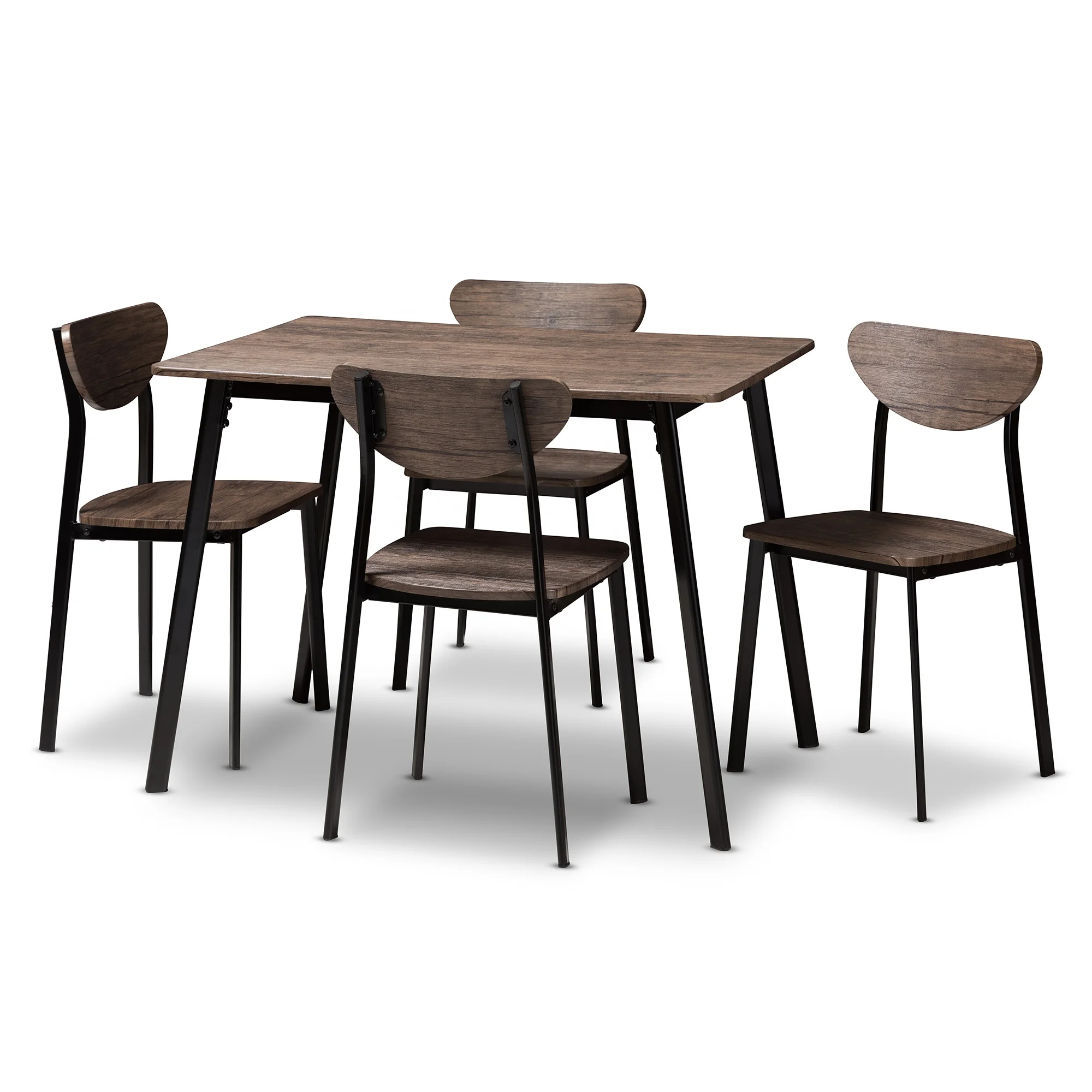 Mainstays 5-Piece Wood and Wrought Metal Dining Table Set with 4 Chairs for Dining Room DS-641