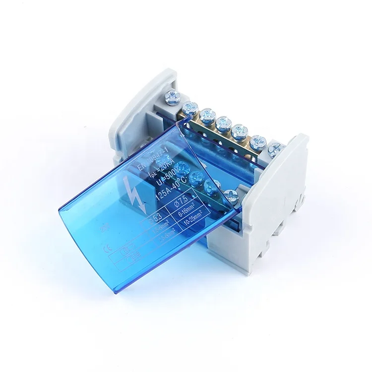 207 Electrical Panel Mount Bus Bar Screw Wire Connector Modular Unipolar Junction Box Power Distribution Din Rail Terminal Block