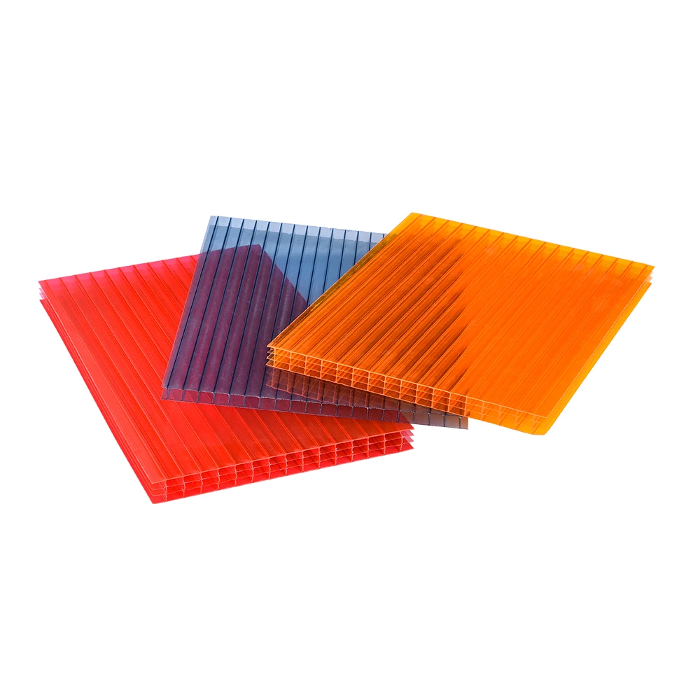 High impact resistance 8/10/12mm uv coating plastic polycarbonate pc multiwall hollow roofing sheet for greenhouse