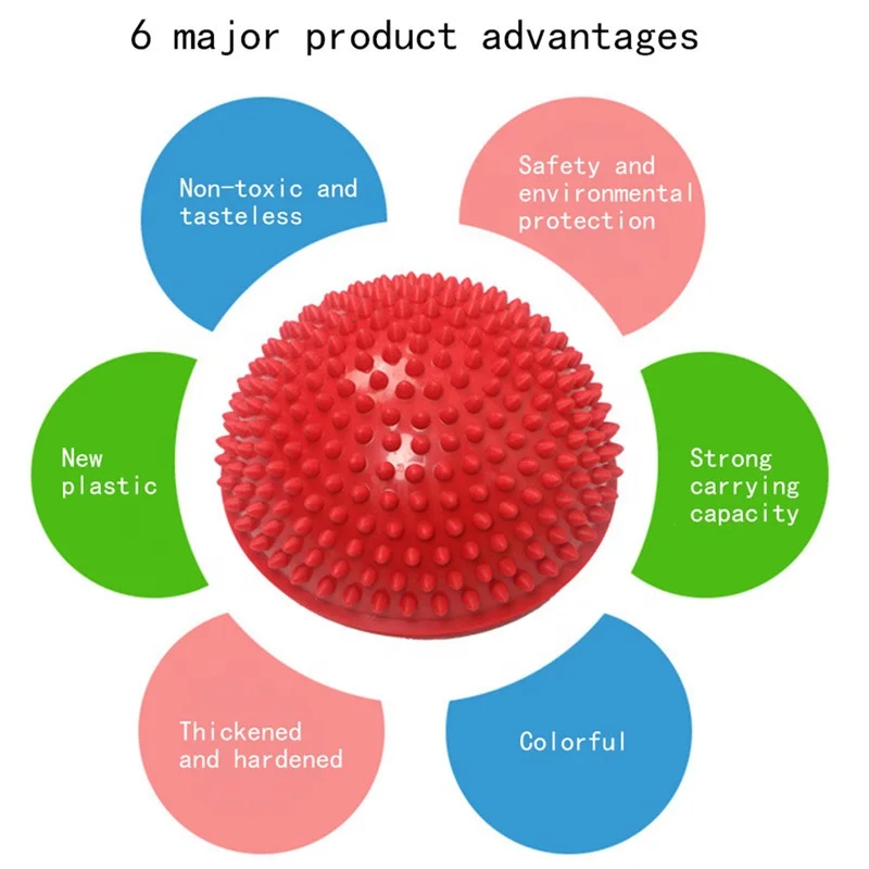 Hot Selling Physical Therapy Durian Shape Yoga Half Balance Exercise Spiky Massage Ball