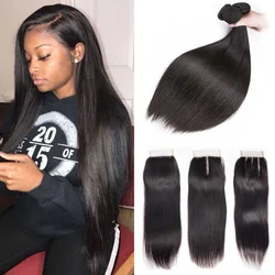 JP Free sample top quality brazilian virgin hair 3 bundles with closure,  wholesale  raw human hair 3 bundles with closure