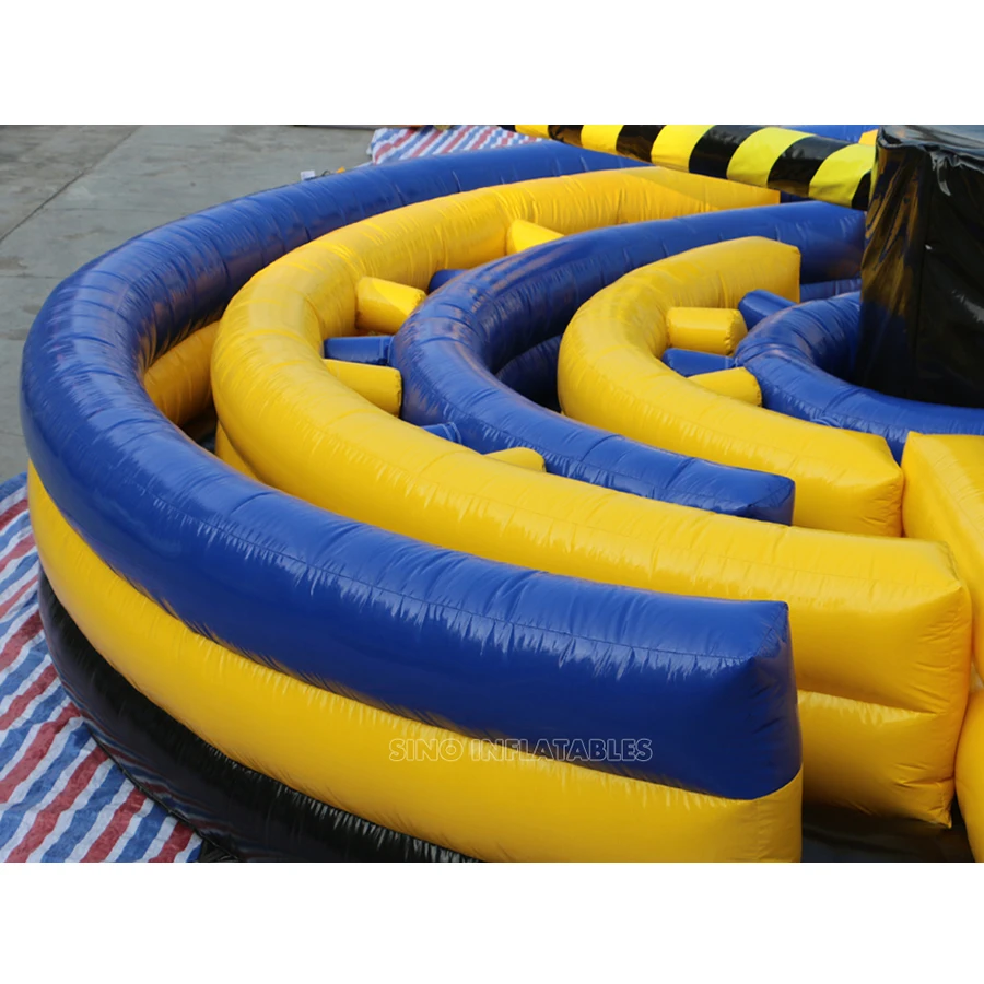 8 metes Dia. adults duck n run inflatable meltdown game with crazy rotating machine from China inflatable factory