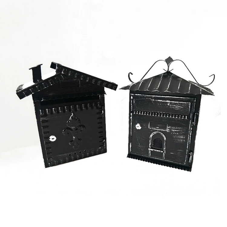 Custom Waterproof House-Shaped Heavy Duty Steel Vintage Letter Box Mailbox For Apartment