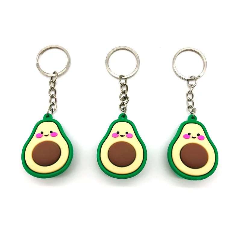 Hot Sale 3D Mini Fruit Avocado Custom Soft 3D PVC Keychain