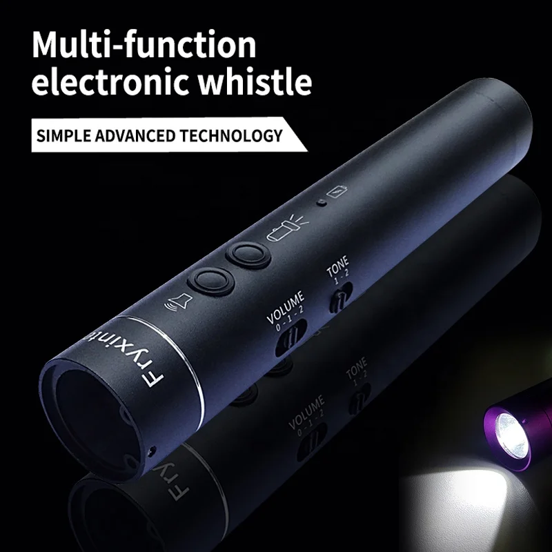 Electronic Whistle Two-tone 120 Decibel with LED Flashlight Rechargeable Outdoor Sports Survival whistle