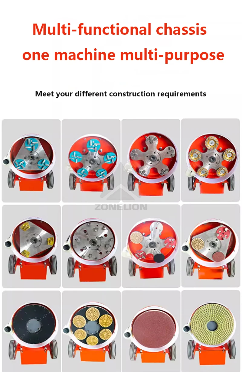 Concrete Floor Tile Machine Dust Absorption Grinding Machine Epoxy Leveling and Sanding Machine