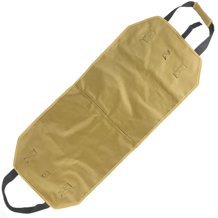 Outdoor durable fireplace stove accessories wood carrier firewood carrying bag waxed canvas log tote bag