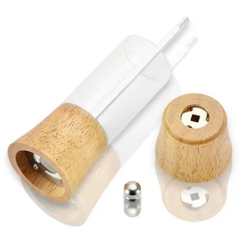 
2019 new design wooden glass manual salt shaker and pepper mill 