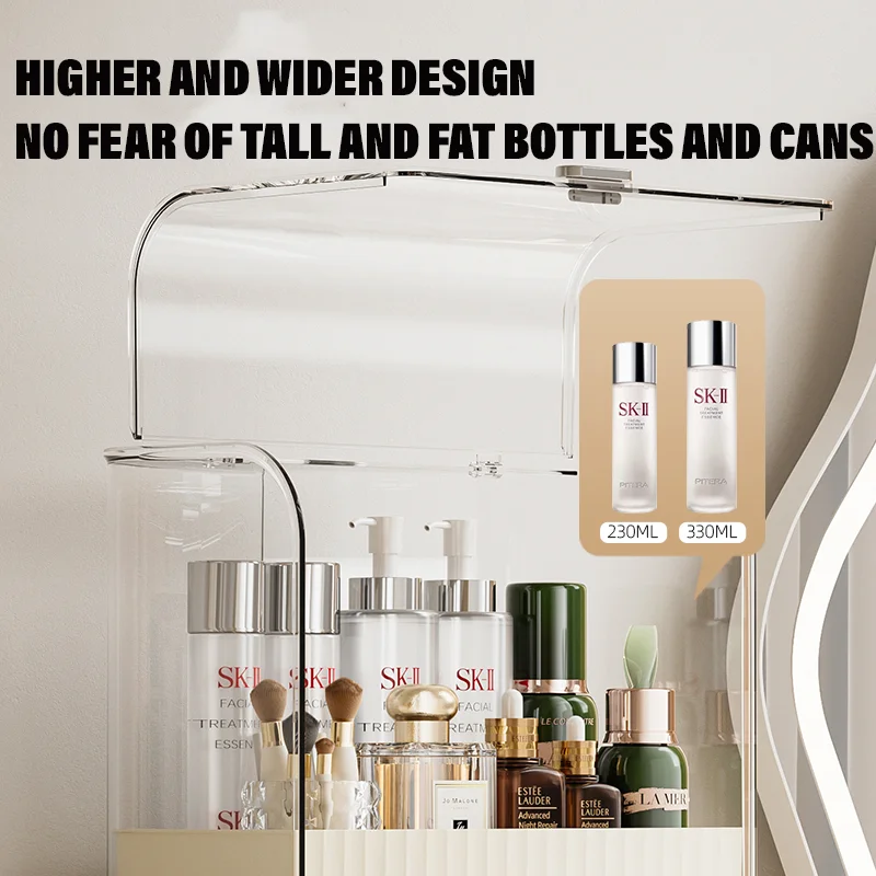 Dormitory Plastic Table Cosmetic Tray Storage Desktop Makeup Organizer With Drawers