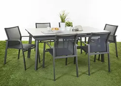 Good Quality Aluminum 7 PCS Waterproof Material For Outdoor Furniture Textilene Furniture Garden Sets