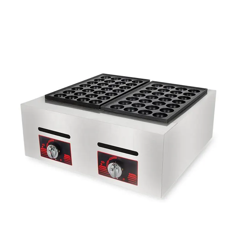 Commercial Gas Double Plates Japanese Takoyaki Fish Ball Machine Stainless Steel Equipment