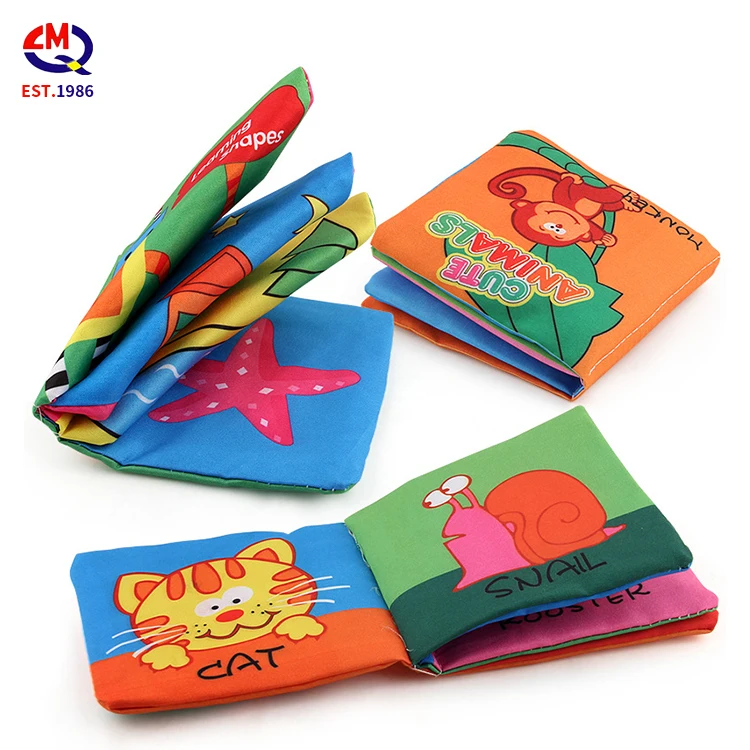 Dinosaur ocean Farm Jungle tail Animals story book baby soft Fabric cloth book for Baby toy