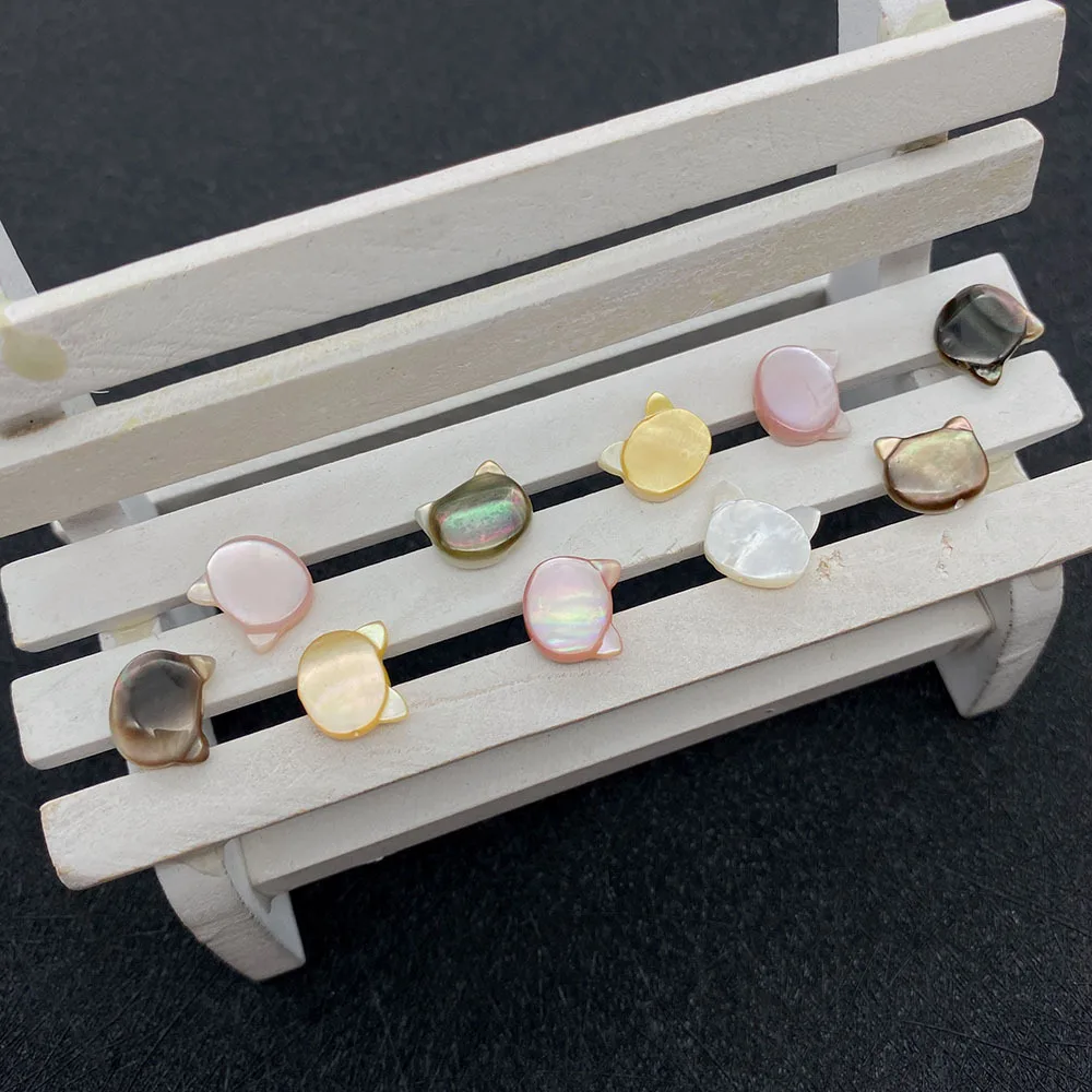 6mm/8mm cat shell beads carved mother of pearl mop cat bead with hole