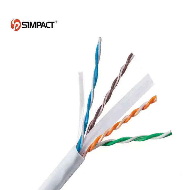Simpact Supply Pvc/Pe/Lszh/Cmp/Cmr Jacket High Quality Pure Copper Utp Cable Cat 6 300M Meter Price Cat  6  Lan  Cables
