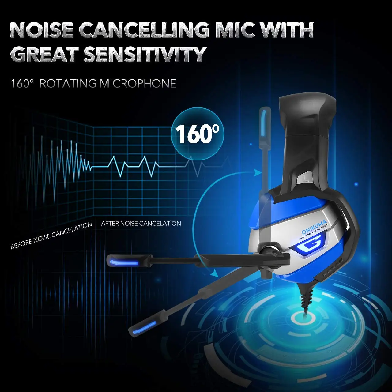 ONIKUMA Amazon top seller K5 wired hedset gaming