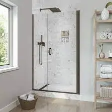 Safty clear glass sliding door shower room