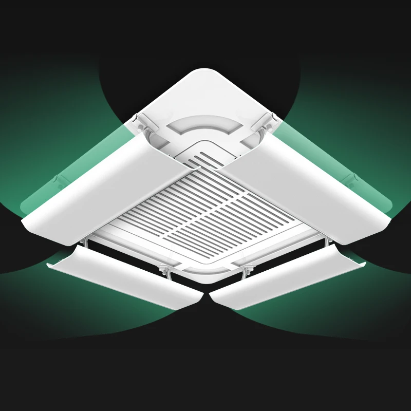 Central air conditioning deflectors, ceilings, windshields, louvers, air conditioning with protection against direct blowing