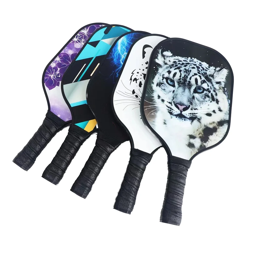 High Quality UV Printed Glass Carbon Fiber Polypropylene Honeycomb Racket Suit with Pickleball Racket