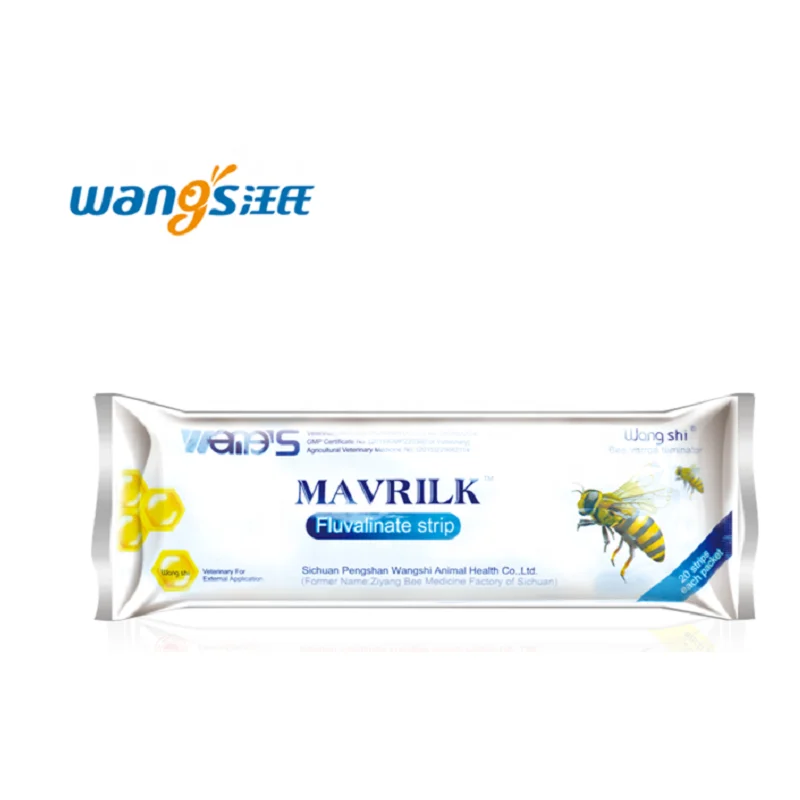 Factory Direct Sale Wangshi MAVRILK Fluvalinate Strips Varroa Mite Killing Medicine Bee Medicine for Beekeepers