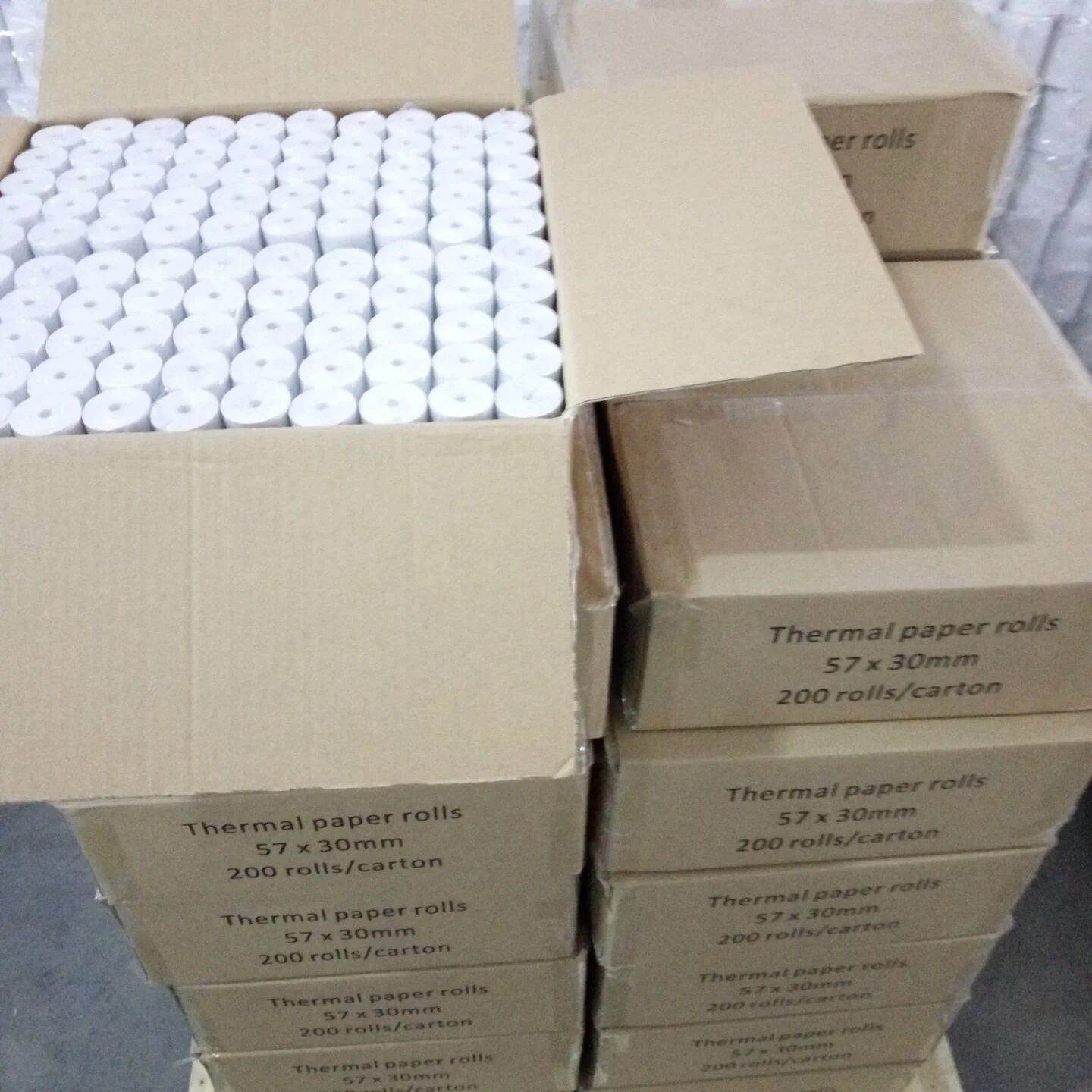 
China manufacturer OEM printed cash pos sysytem small roll thermal paper 56*25mm 