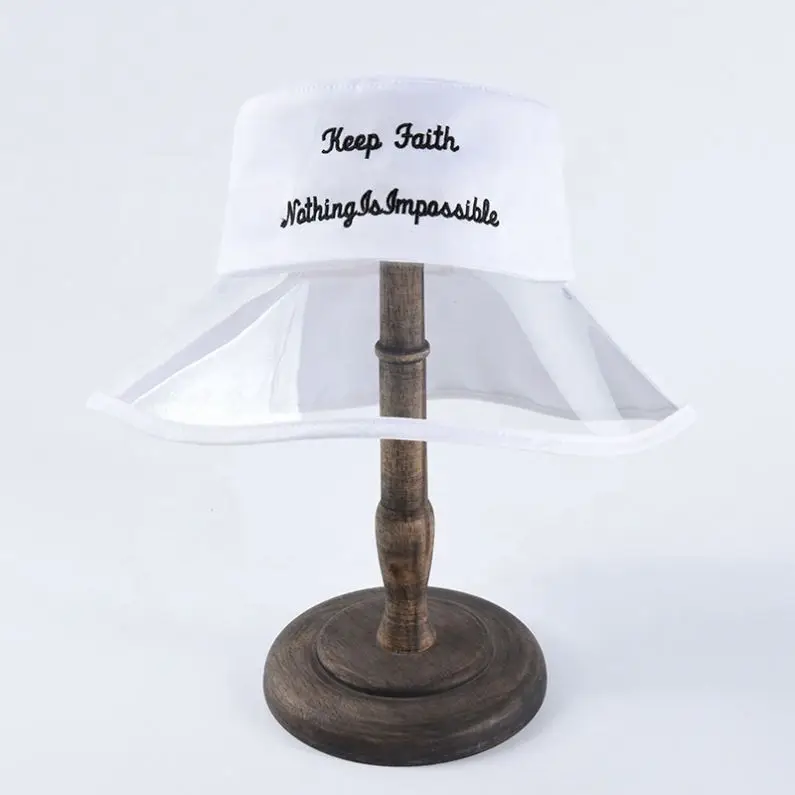 2019 New Teenager Women Men PVC Transparent Bucket Hat with Embroidery Letters