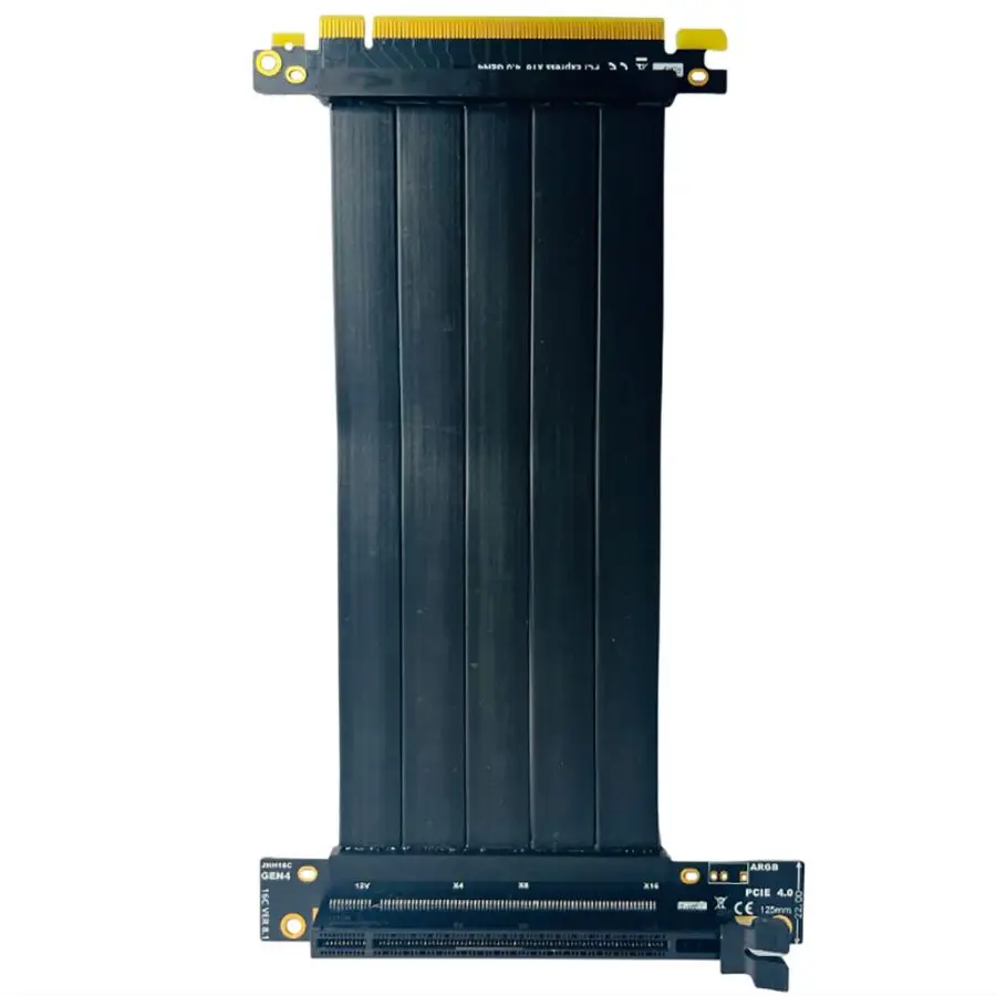 PCIe x16 4.0 PCI E 3.0 Graphics Card Extension Cable 90 Right Angle PCI Express Riser Adapter Full Speed 64GB/S for ATX Cases PC