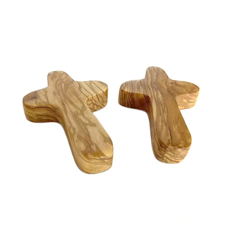 Personalized Olive Wooden Comfort cross Hand-held palm praying cross Prayer from the Holy Land Customized Holding Pocket Cross