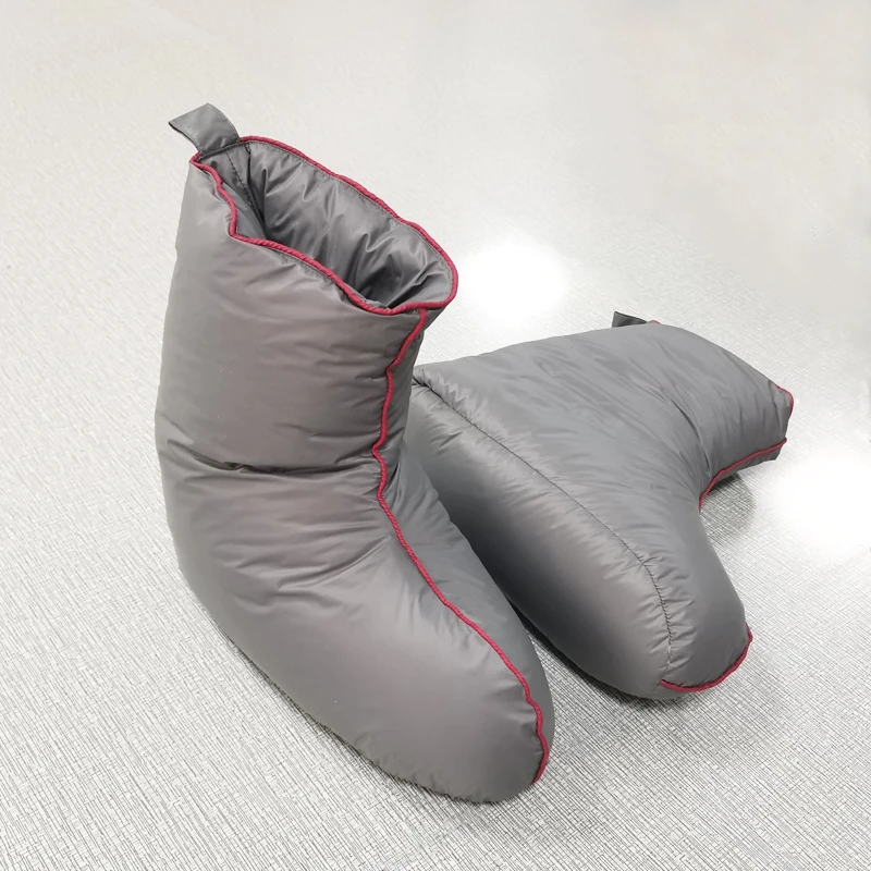 Winter Ultralight Warm Goose Down Walking Socks Nylon Fabric Soft Sole Outdoor Sleeping Keep Warm Down Socks