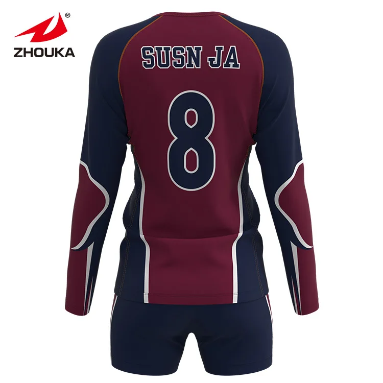 zhouka free design any color women volleyball uniform volleyball clothes for set