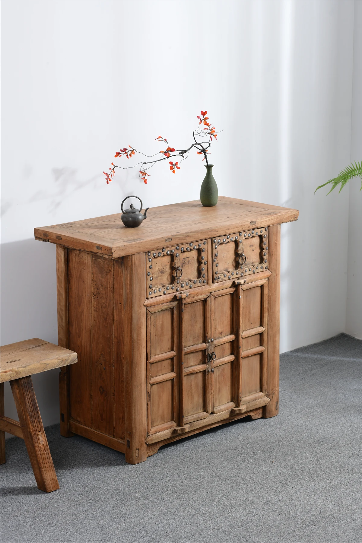 New Design Antique china wholesale furniture rustic Antique wooden natural cabinet