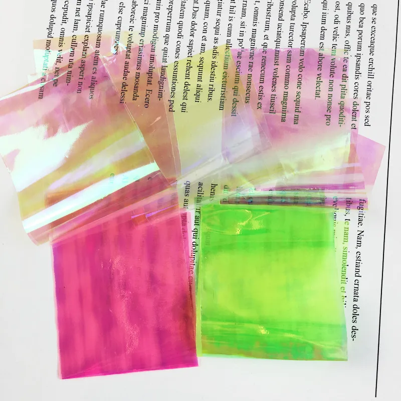 Nail art stickers glass phantom paper crystal glue enclosures accessories nail art cellophane press on nails decoration