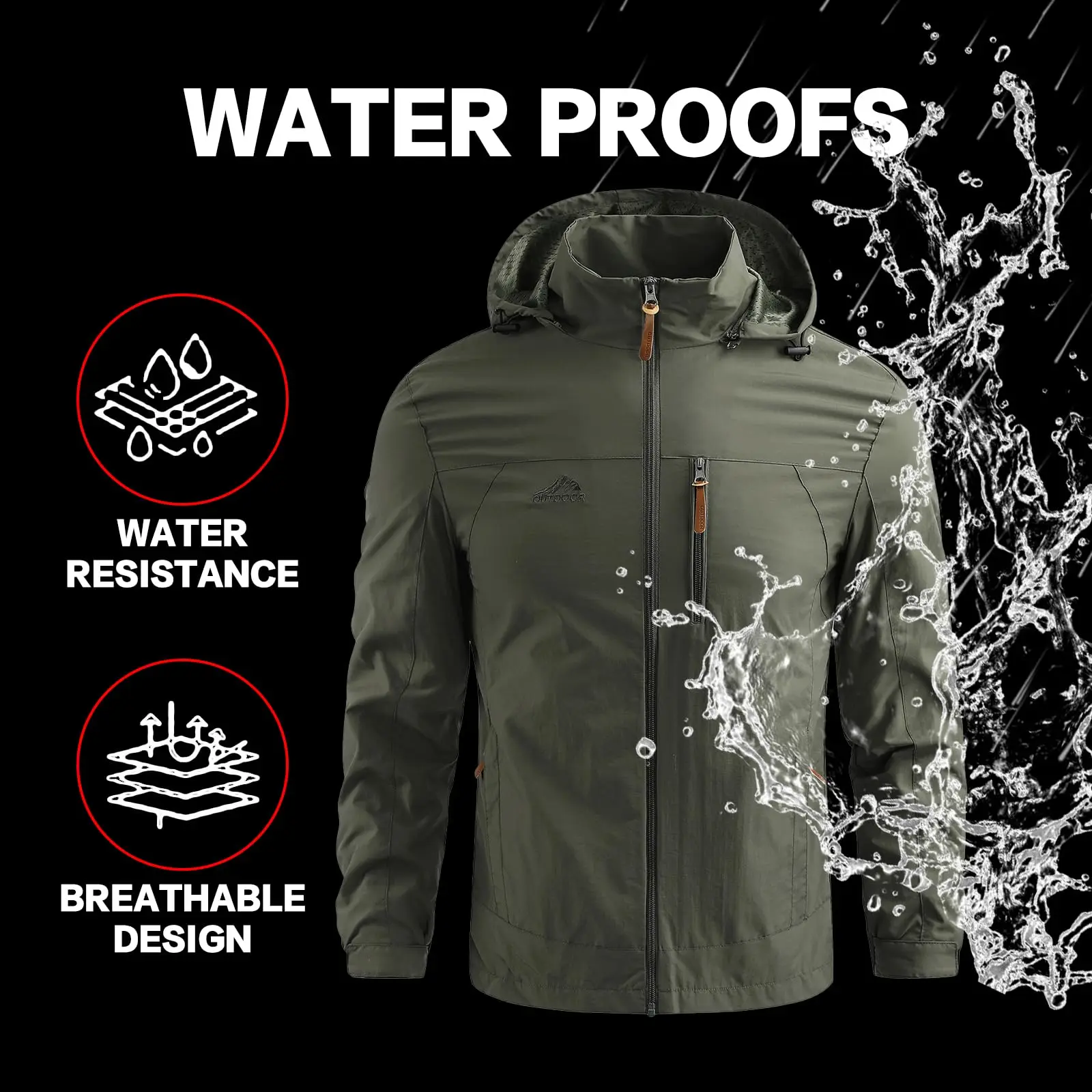 Custom Outdoor Waterproof Jacket Design Personalized Logo Text Windbreaker Raincoat Shell Send Your Own Pictures Photo Men Girl