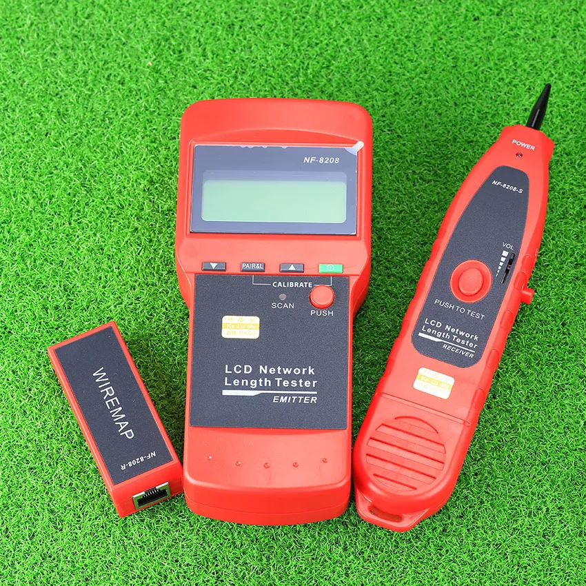NF-8208 Многоцелевой ЖК-дисплей сетевой кабель Длина тестер Локальной Сети Кабельный целостности инспекции для проверки витой пары телефонной проводки